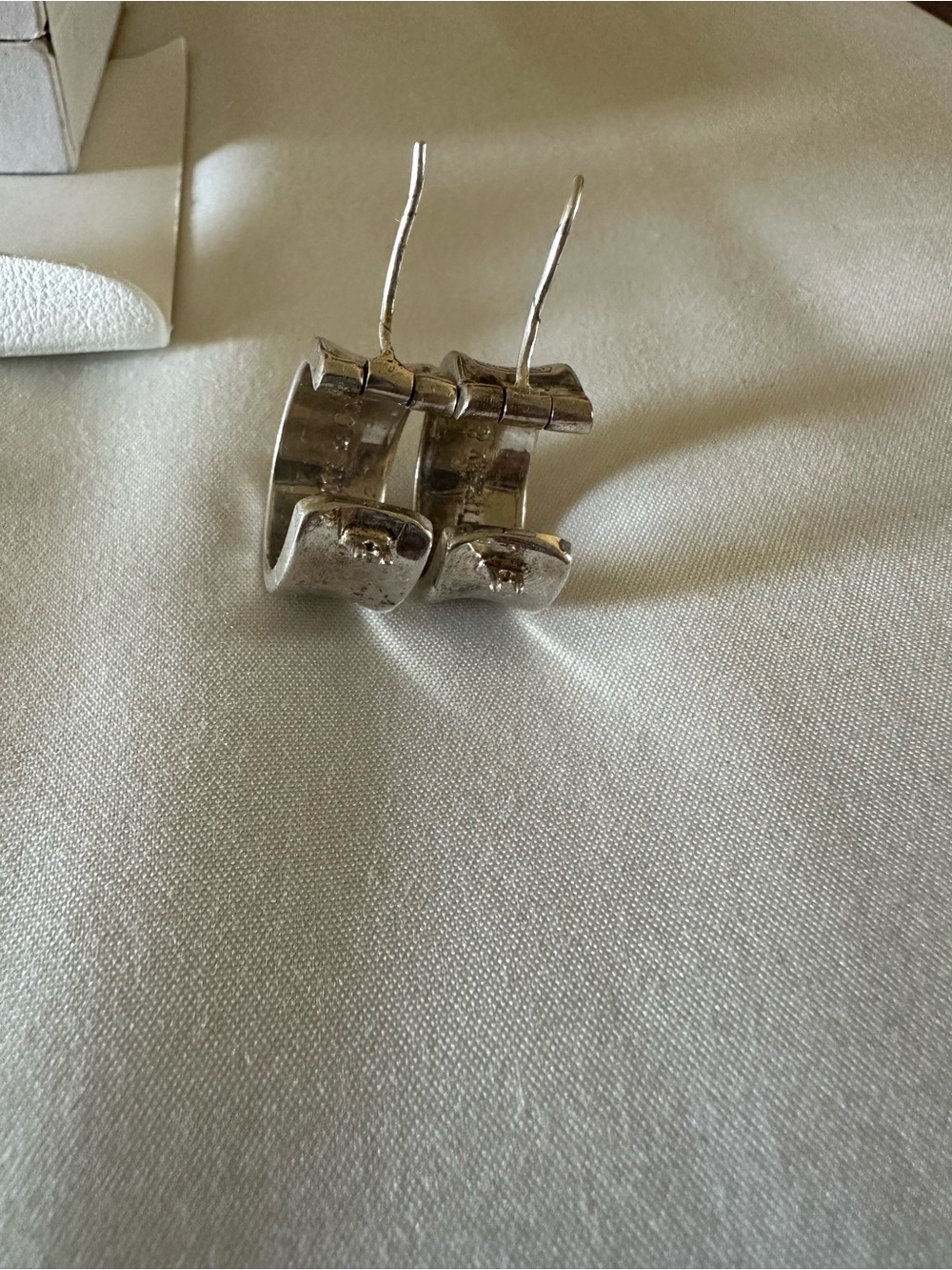 Tiffany & Co. Silver Hoop Hinge Earrings - Picture 3 of 10